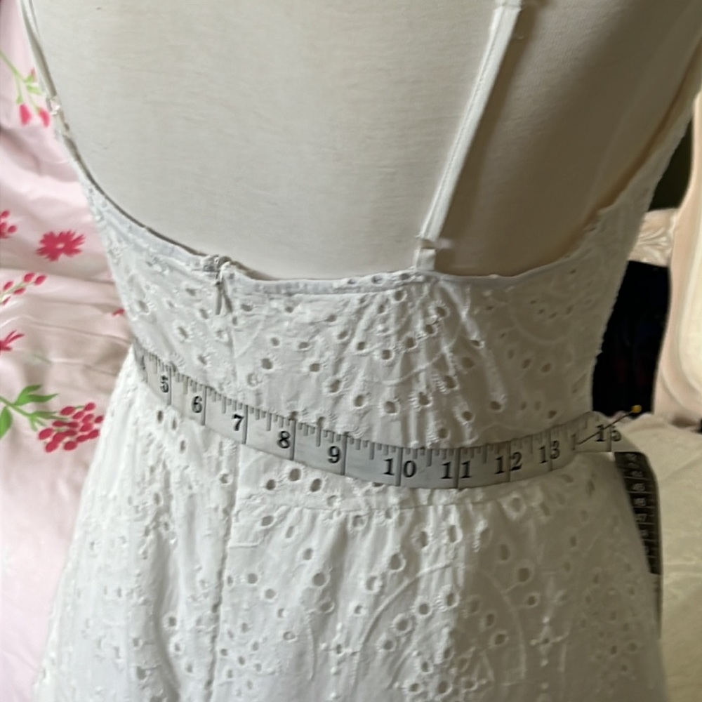 Simplee White Babydoll Eyelet Crochet Maxi Dress - Picture 15 of 15